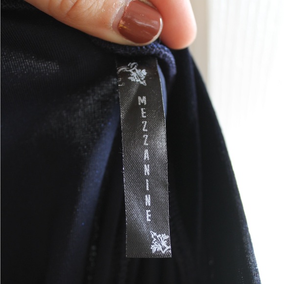 Mezzanine Navy Blue Velvet Skater Skirt - Picture 3 of 5